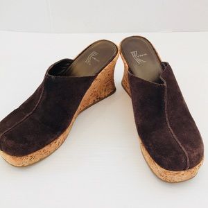 White Mt. Brown Suede Clog Slip-On Mules Shoes
